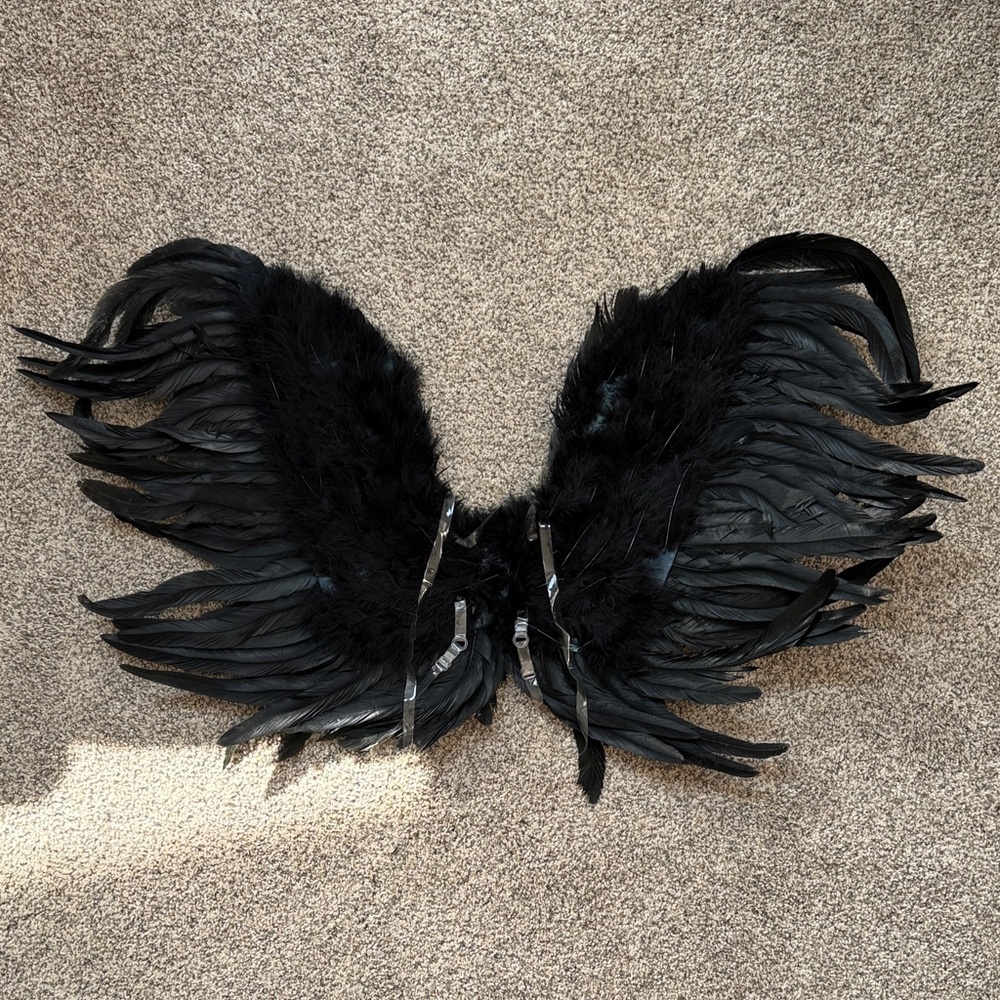 Black Feather Angel Wings